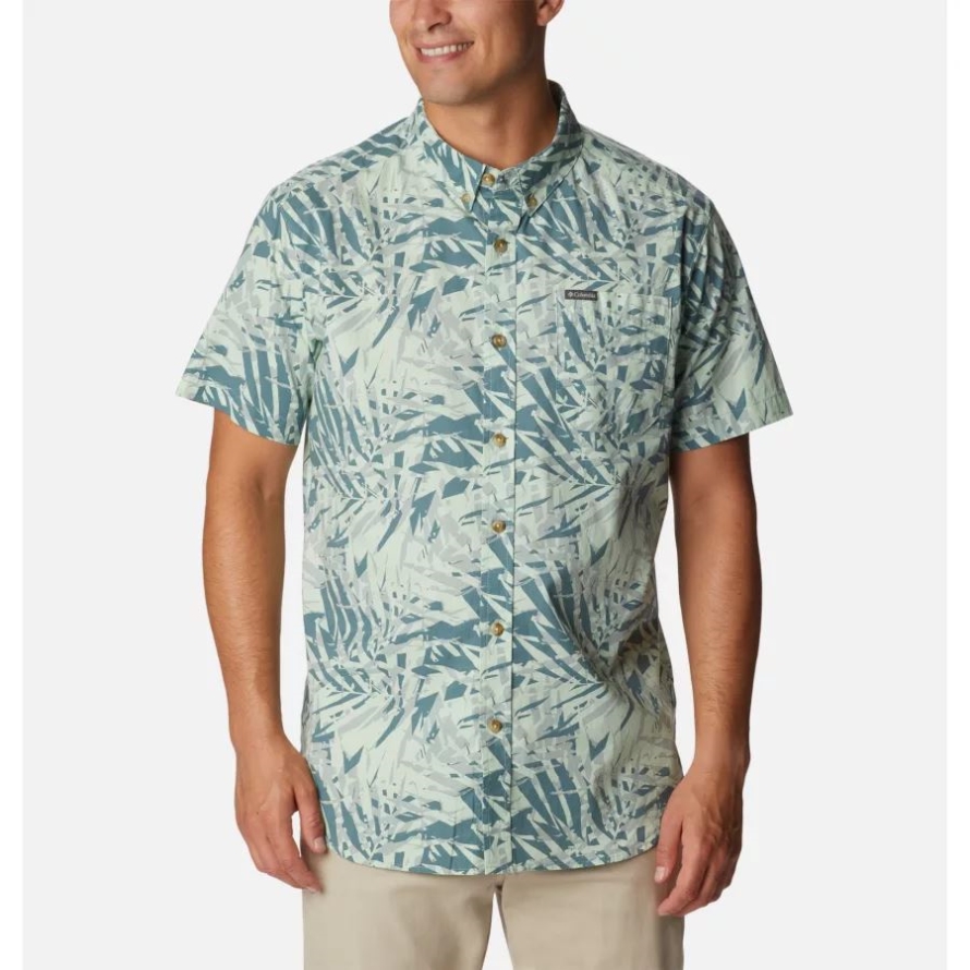 Columbia Metal Dye Palms Men's Rapid Rivers Printed Short Sleeve Shirt