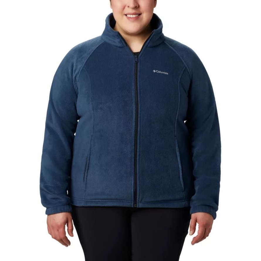 Columbia Navy Women's Benton Springs Full Zip Plus Size Columbia