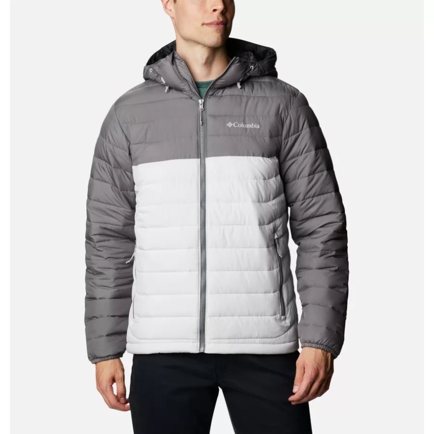 Columbia Nimbus Grey/City Grey Men's Powder Lite Hooded Insulated Jacket