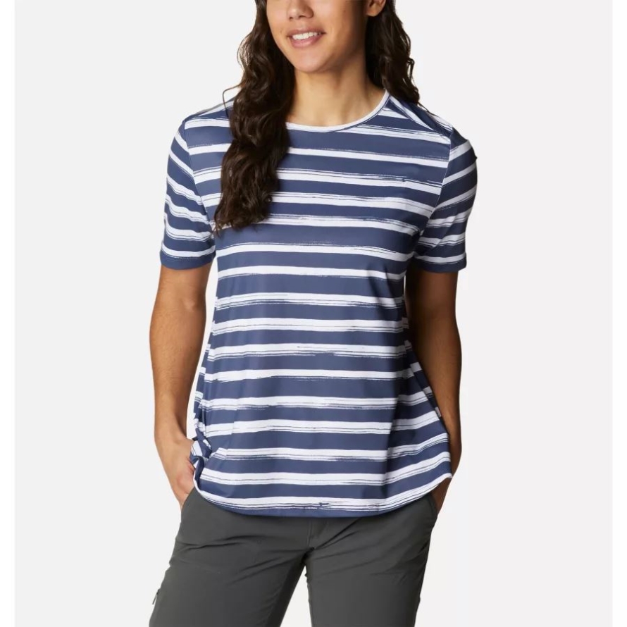 Columbia Nocturnal Brush Stripe Women's Chill River Short Sleeve Shirt