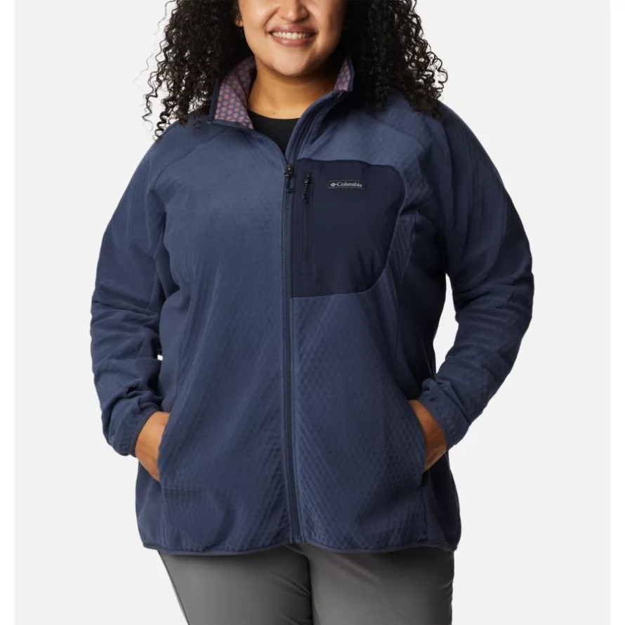 Columbia Nocturnal/Dark Nocturnal Women's Outdoor Tracks Full Zip Fleece Jacket Plus Size