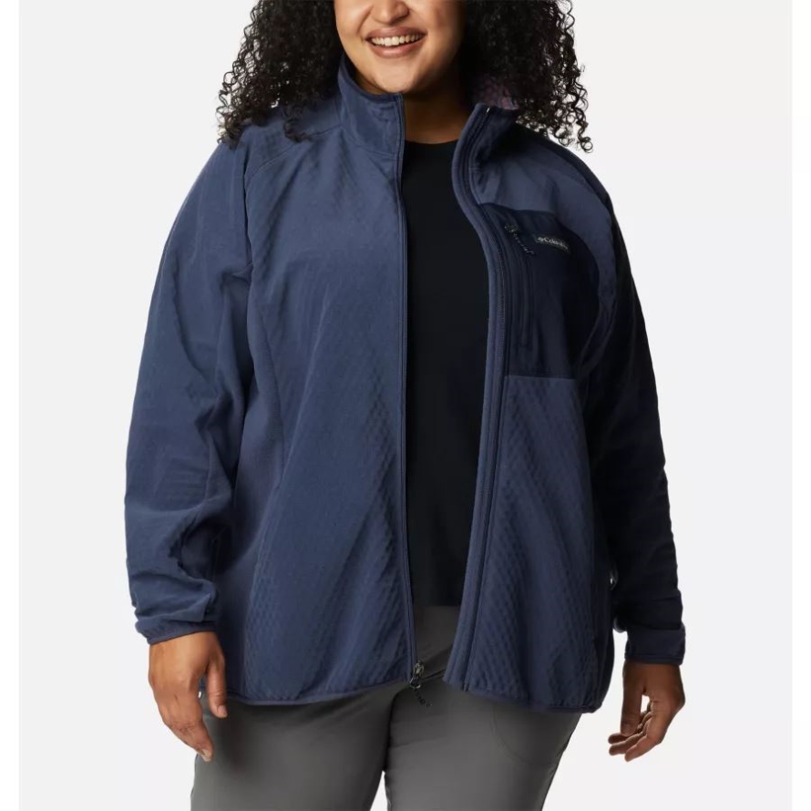 Columbia Nocturnal/Dark Nocturnal Women's Outdoor Tracks Full Zip Fleece Jacket Plus Size