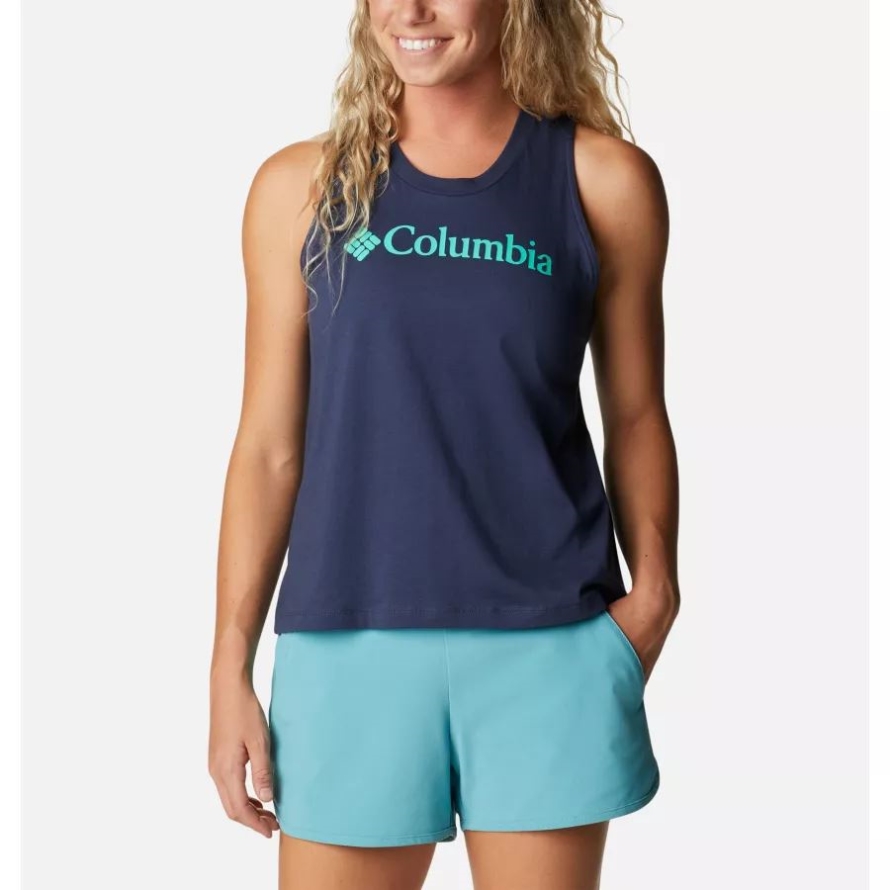Columbia Nocturnal/Electric Turquoise Branded Women's North Cascades Casual Graphic Tank Top