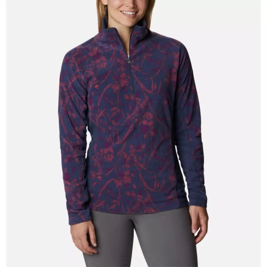 Columbia Nocturnal Herringtones Print Women's Glacial IV Print Half Zip Pullover