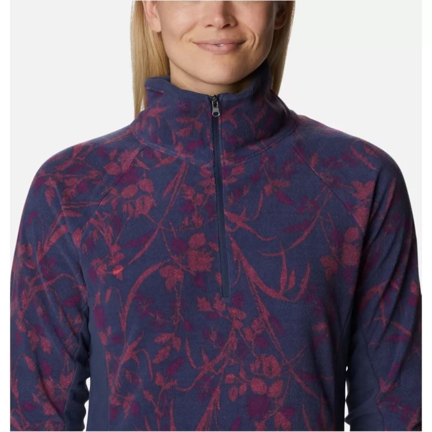 Columbia Nocturnal Herringtones Print Women's Glacial IV Print Half Zip Pullover