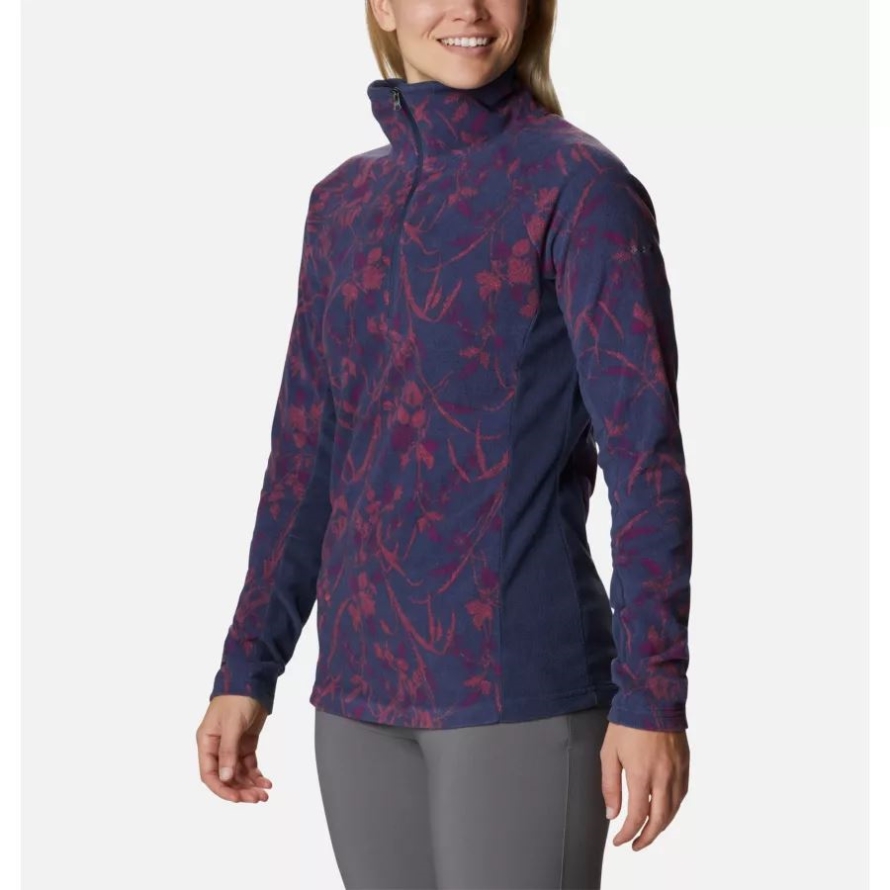 Columbia Nocturnal Herringtones Print Women's Glacial IV Print Half Zip Pullover