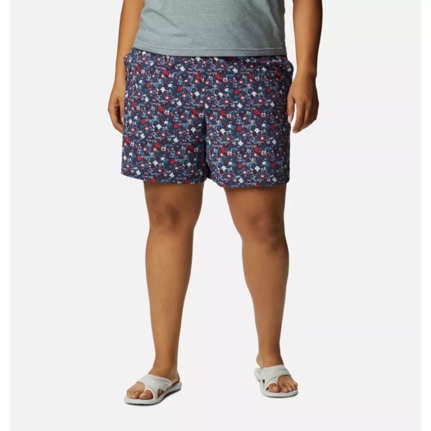 Columbia Nocturnal/Mini Hibiscus Women's Sandy River II Printed Shorts Plus Size
