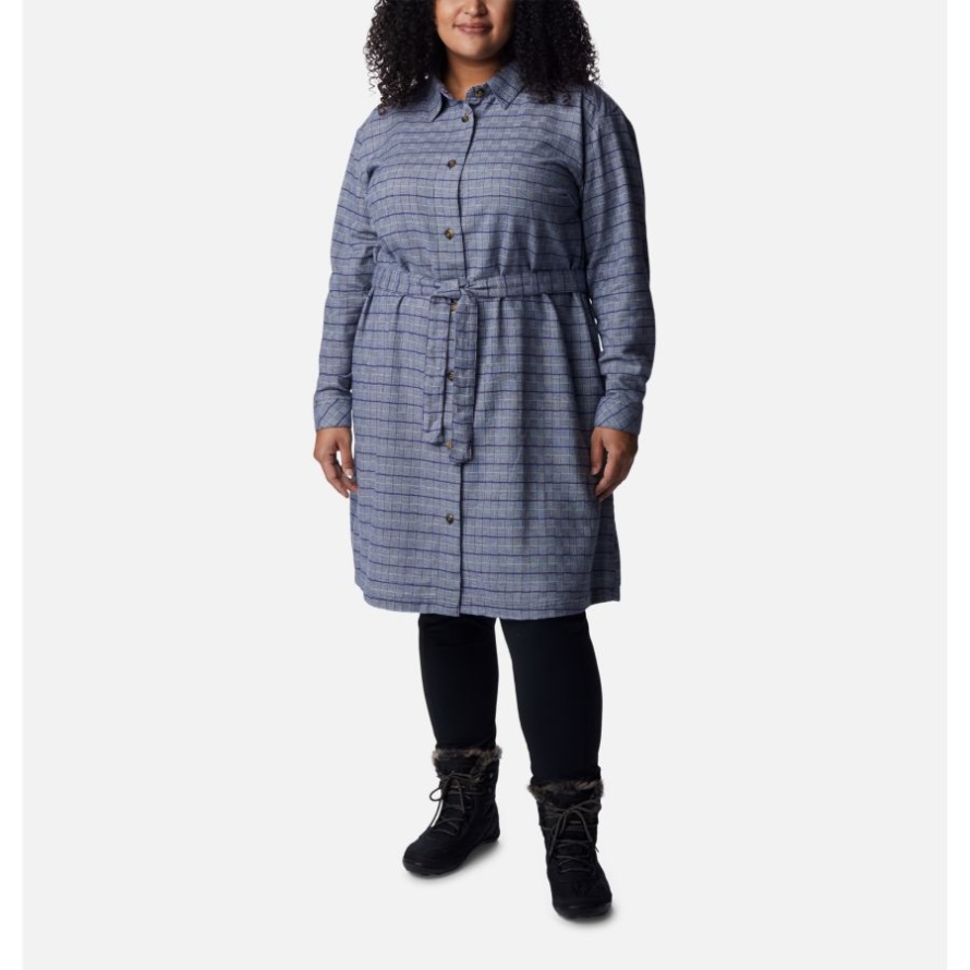 Columbia Nocturnal Twill Women's Holly Hideaway Flannel Dress Plus Size