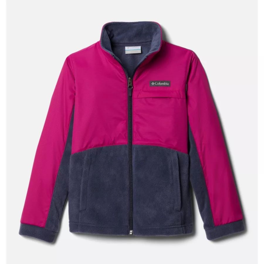 Columbia Nocturnal/Wild Fuchsia Girls' Benton Springs III Overlay Fleece Jacket