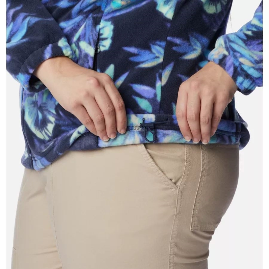 Columbia Nocturnal/Wisterian Women's Benton Springs Printed Full Zip Fleece Jacket Plus Size