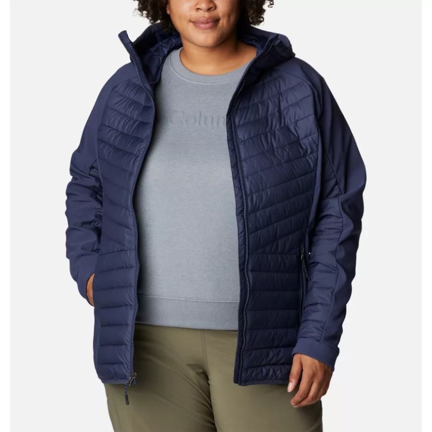 Columbia Nocturnal Women's Powder Lite Hybrid Hooded Jacket Plus Size