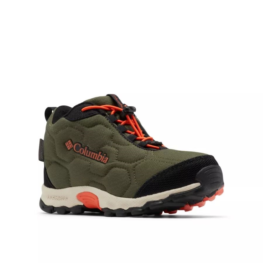 Columbia Nori/Red Quartz Youth Firecamp Mid 2 Waterproof Shoe