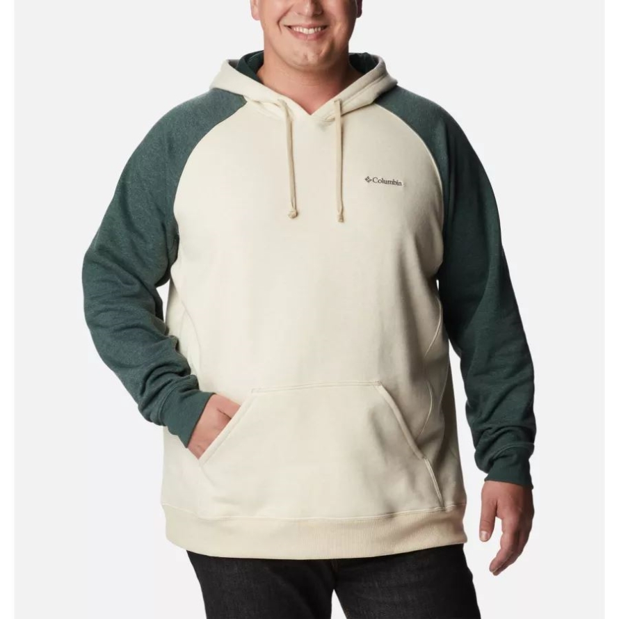 Columbia Oatmeal Heather/Spruce Heather Men's Hart Mountain II Hoodie Big
