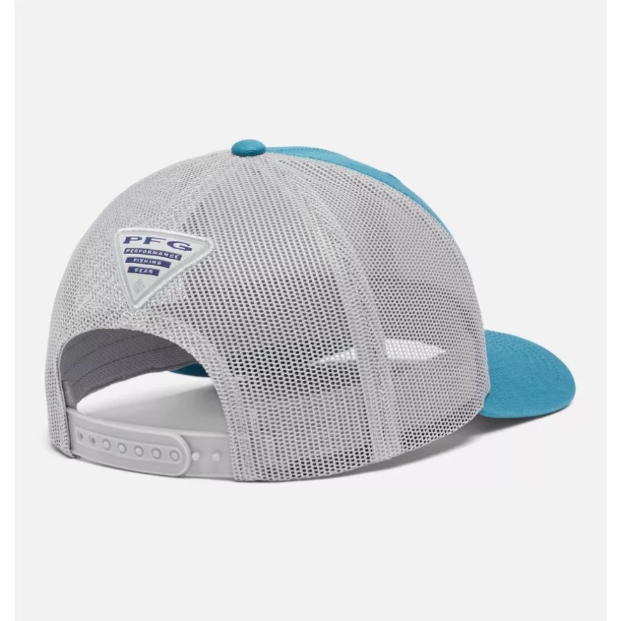 Columbia PFG Patch Mesh Snapback High Crown Deep Marine/Cool Grey/Tuna Patch