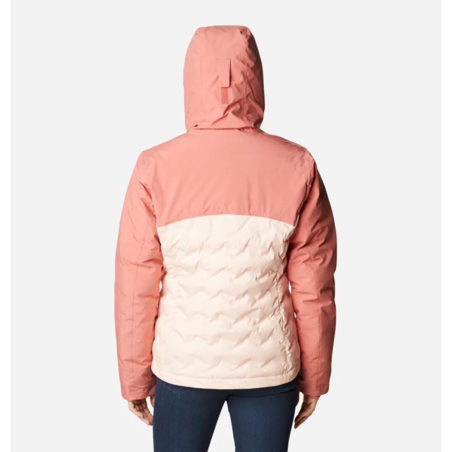 Columbia Peach Blossom/Dark Coral Women's Grand Trek II Waterproof Hooded Down Jacket