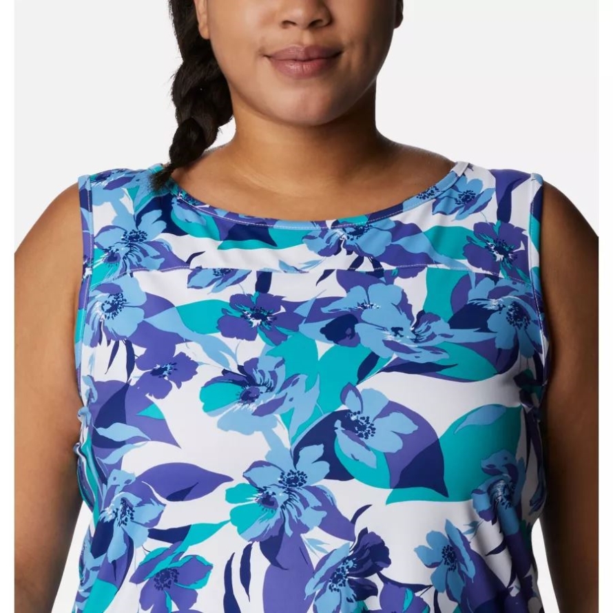 Columbia Purple Lotus/Pop Flora Women's Chill River Tank Plus Size