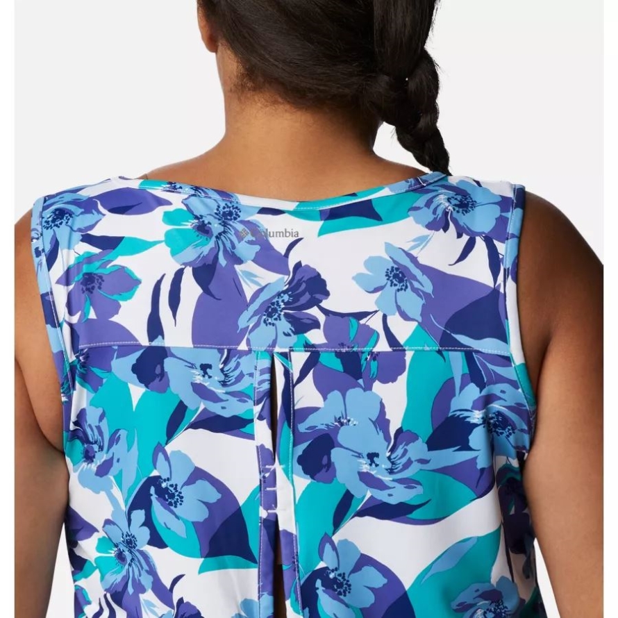 Columbia Purple Lotus/Pop Flora Women's Chill River Tank Plus Size
