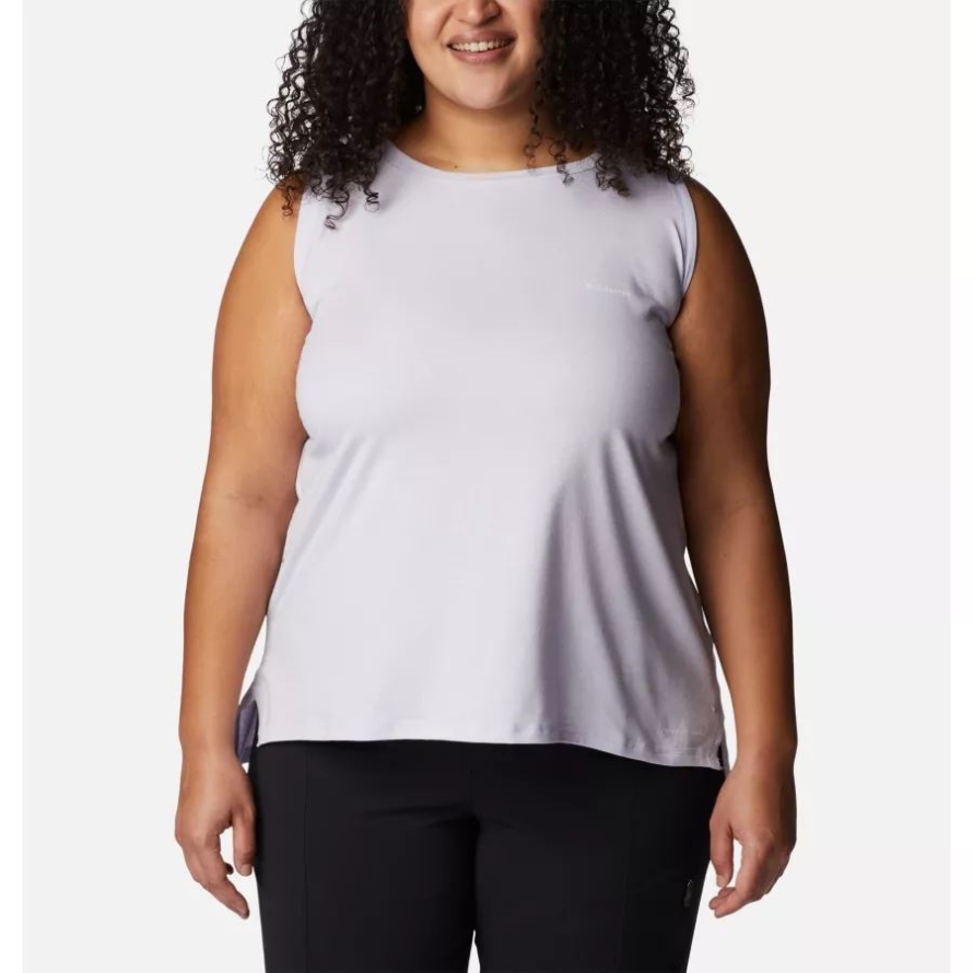 Columbia Purple Tint Heather Women's Sun Trek Tank Plus Size
