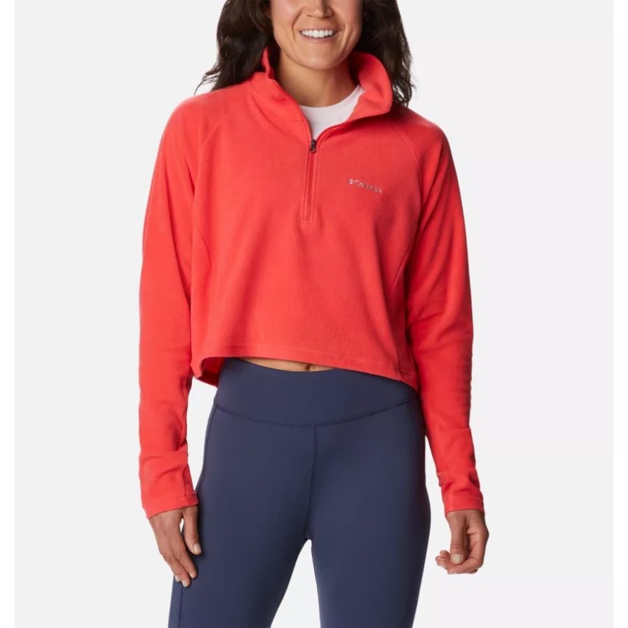 Columbia Red Hibiscus Women's Glacial II Casual Cropped Fleece