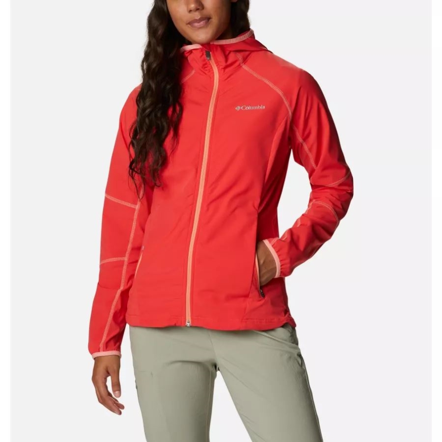 Columbia Red Hibiscus Women's Sweet As Softshell Hoodie