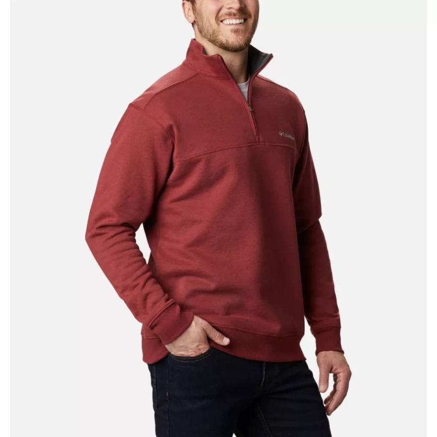 Columbia Red Jasper Men's Hart Mountain II Half Zip Sweatshirt Tall