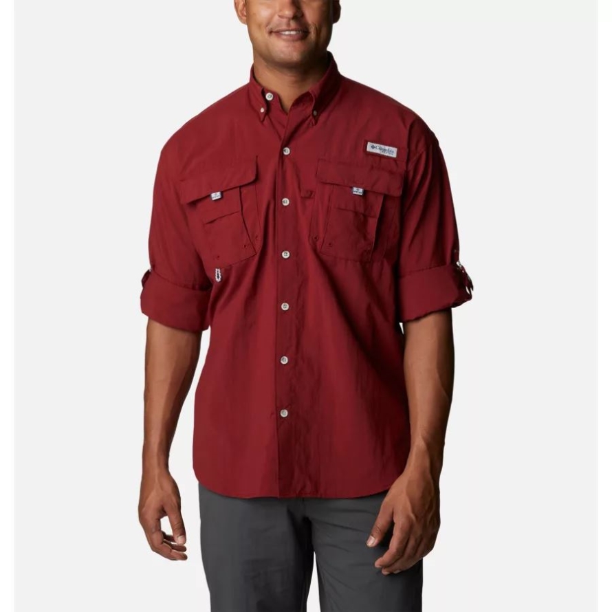Columbia Red Jasper Men's PFG Bahama II Long Sleeve Shirt