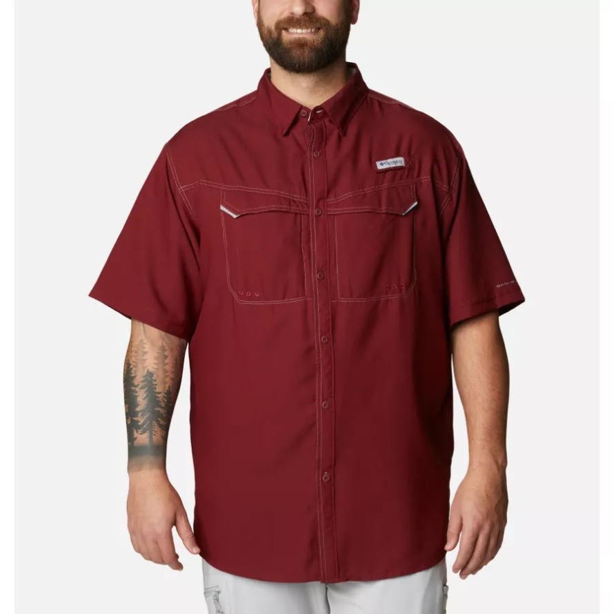 Columbia Red Jasper Men's PFG Low Drag Offshore Short Sleeve Shirt Big