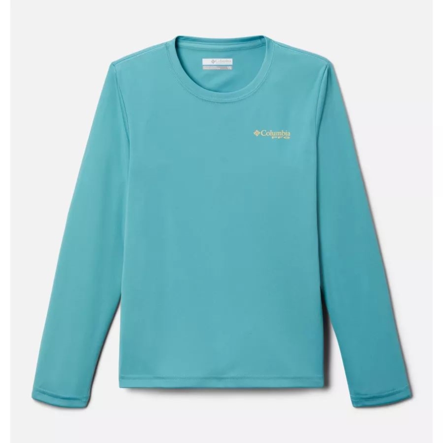 Columbia Sea Wave/Sweet Corn - Trout Boys' PFG Terminal Tackle University Long Sleeve Shirt