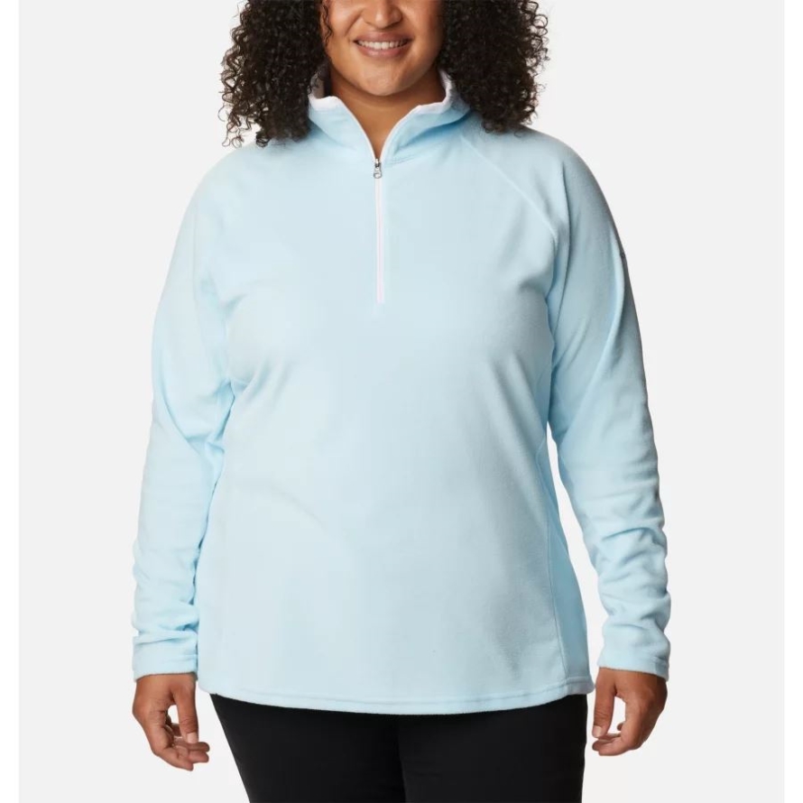Columbia Spring Blue/White Women's Glacial IV 1/2 Zip Plus Size