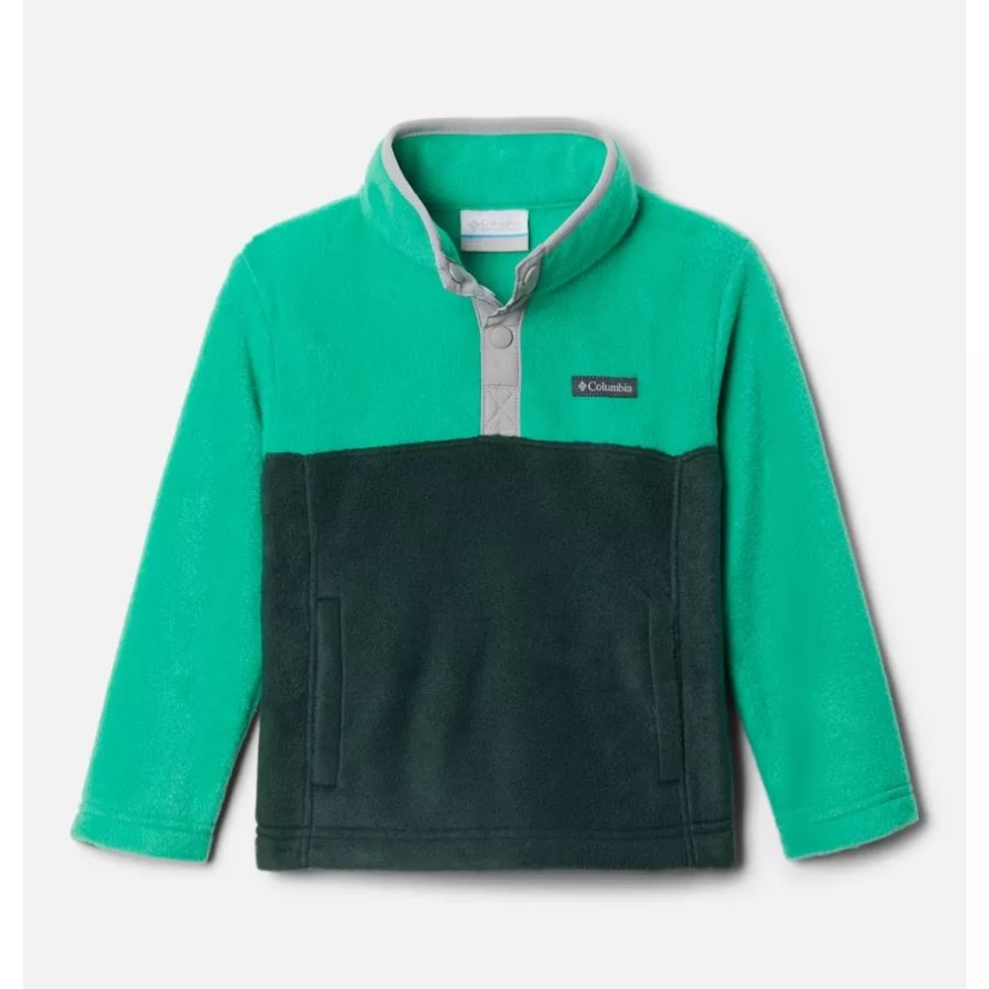 Columbia Spruce/Dark Lime Toddler Steens Mtn Quarter Snap Fleece Pullover
