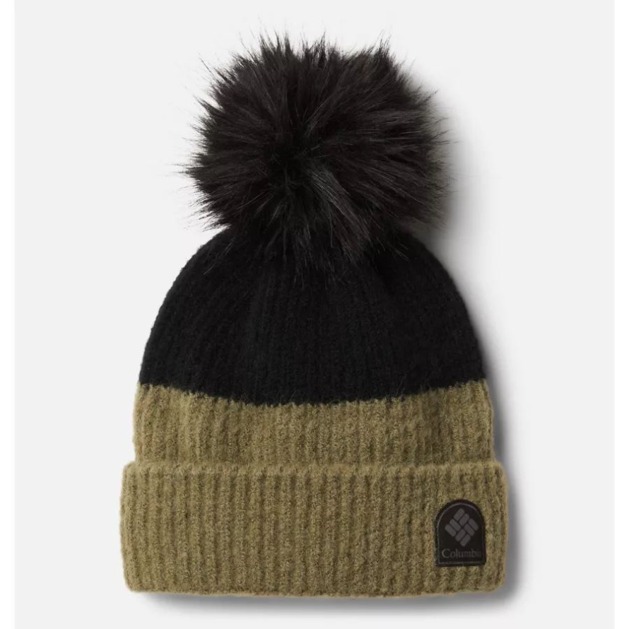Columbia Stone Green/Black Winter Blur Pom Pom Beanie
