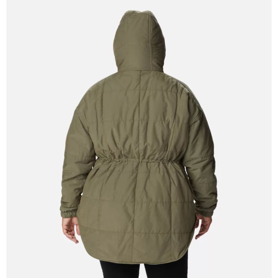 Columbia Stone Green/Chalk Check Print Women's Chatfield Hill Novelty Jacket Plus Size