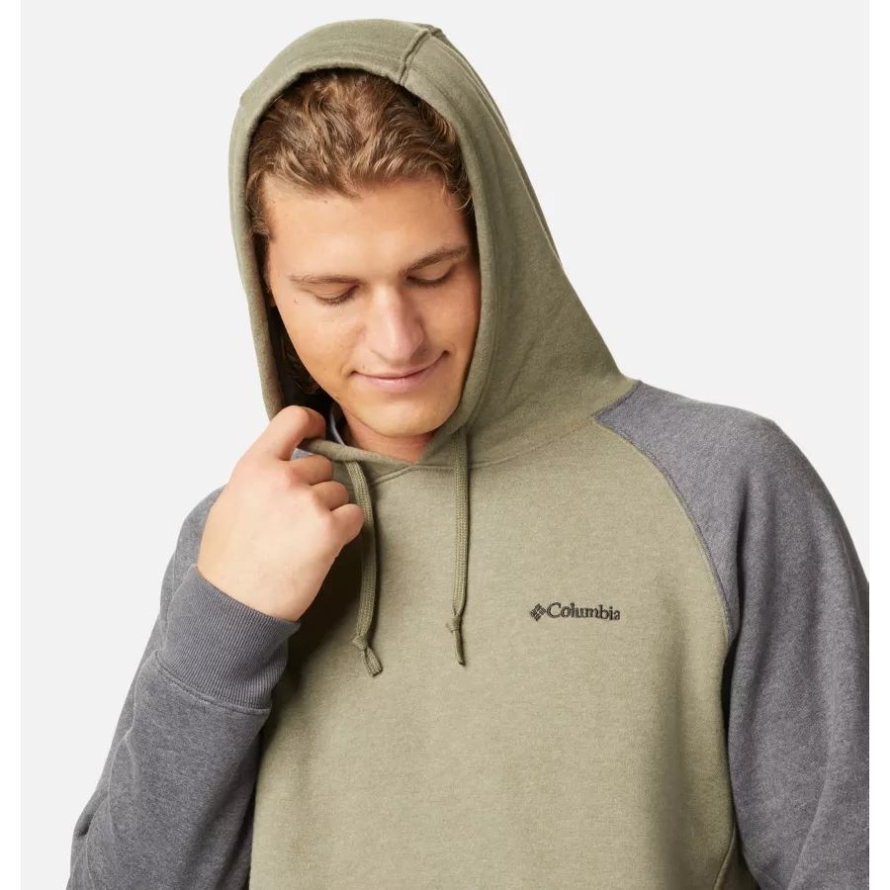 Columbia Stone Green Heather/Shark Heather Men's Hart Mountain II Hoodie