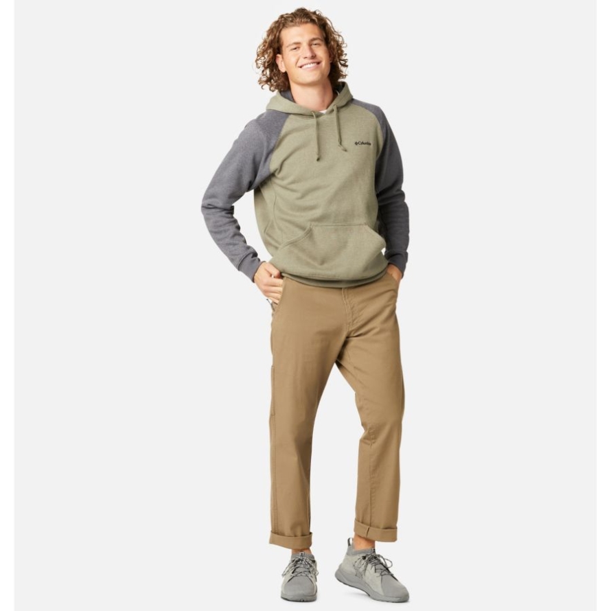 Columbia Stone Green Heather/Shark Heather Men's Hart Mountain II Hoodie