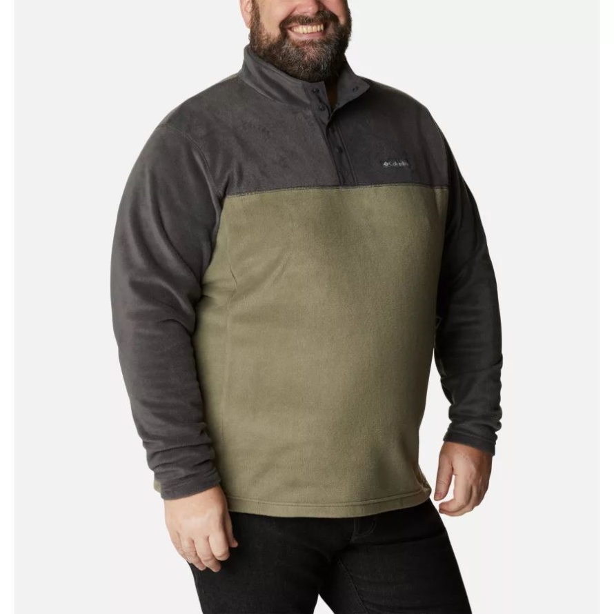 Columbia Stone Green/Shark Men's Steens Mountain Half Snap Fleece Pullover Big