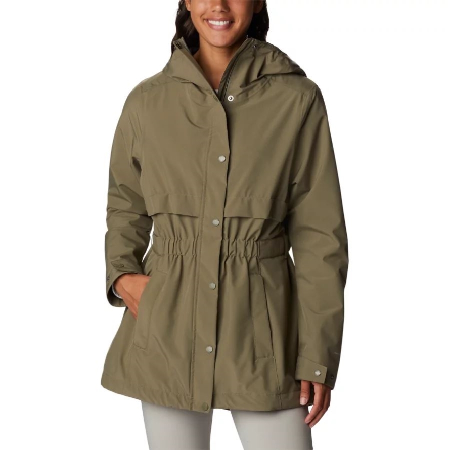 Columbia Stone Green Women's Long Valley Trench Jacket