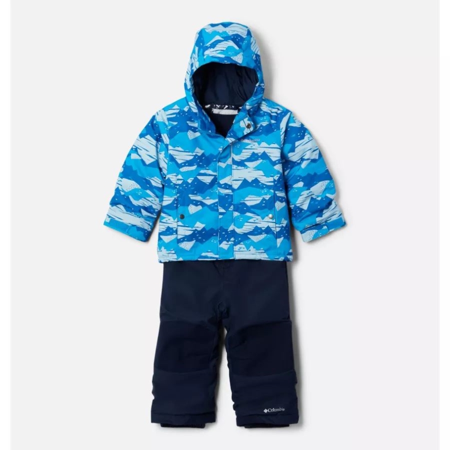 Columbia Toddler Buga Jacket & Bib Set Compass Blue Scrapscape Tonal