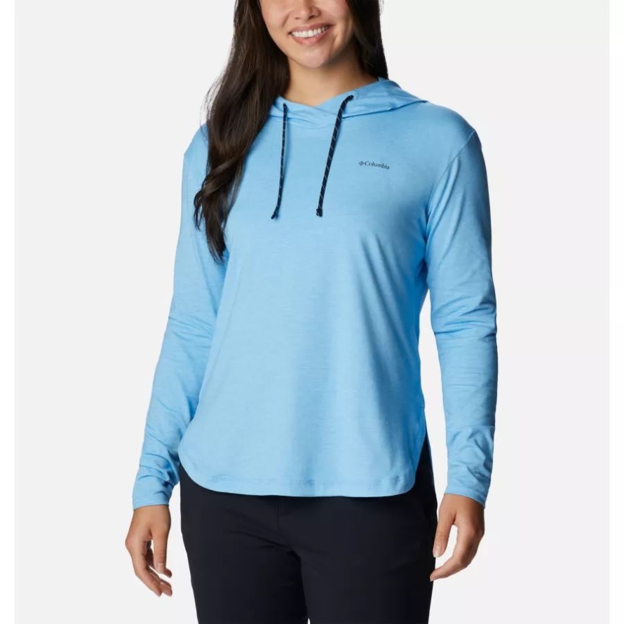 Columbia Vista Blue Heather Women's Sun Trek Hooded Pullover
