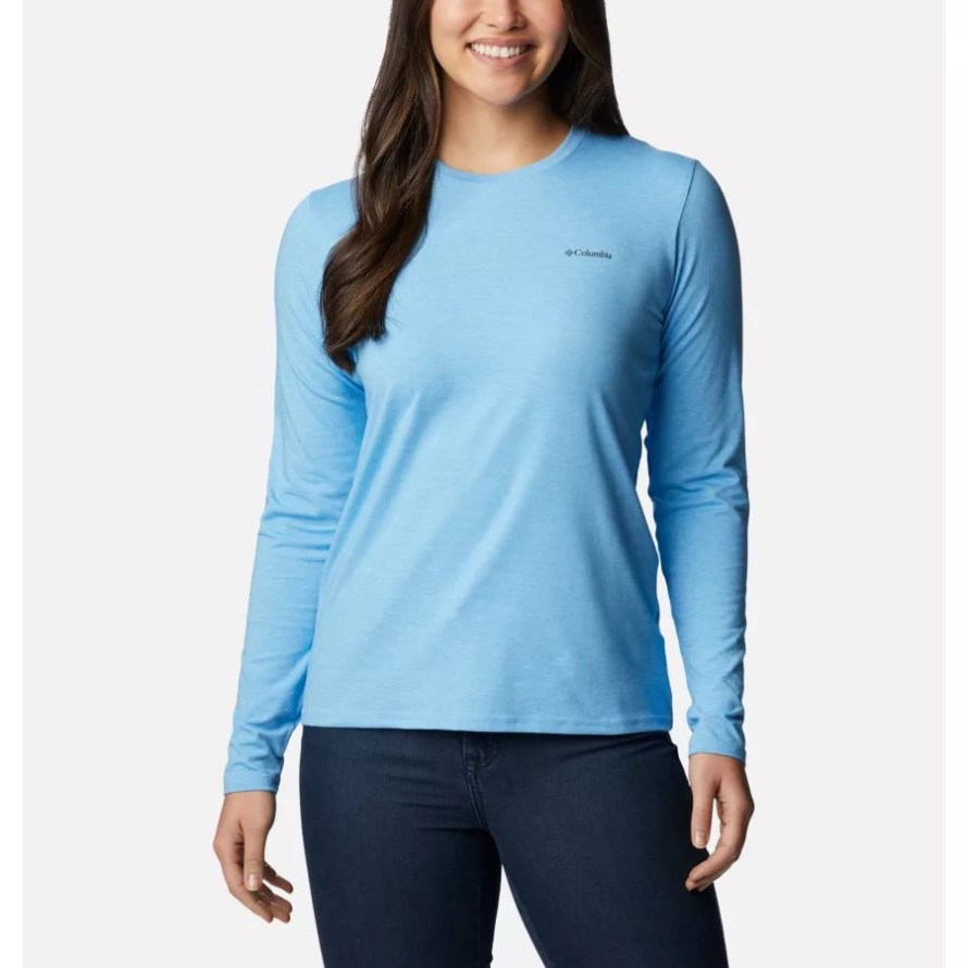 Columbia Vista Blue Heather Women's Sun Trek Long Sleeve T-Shirt