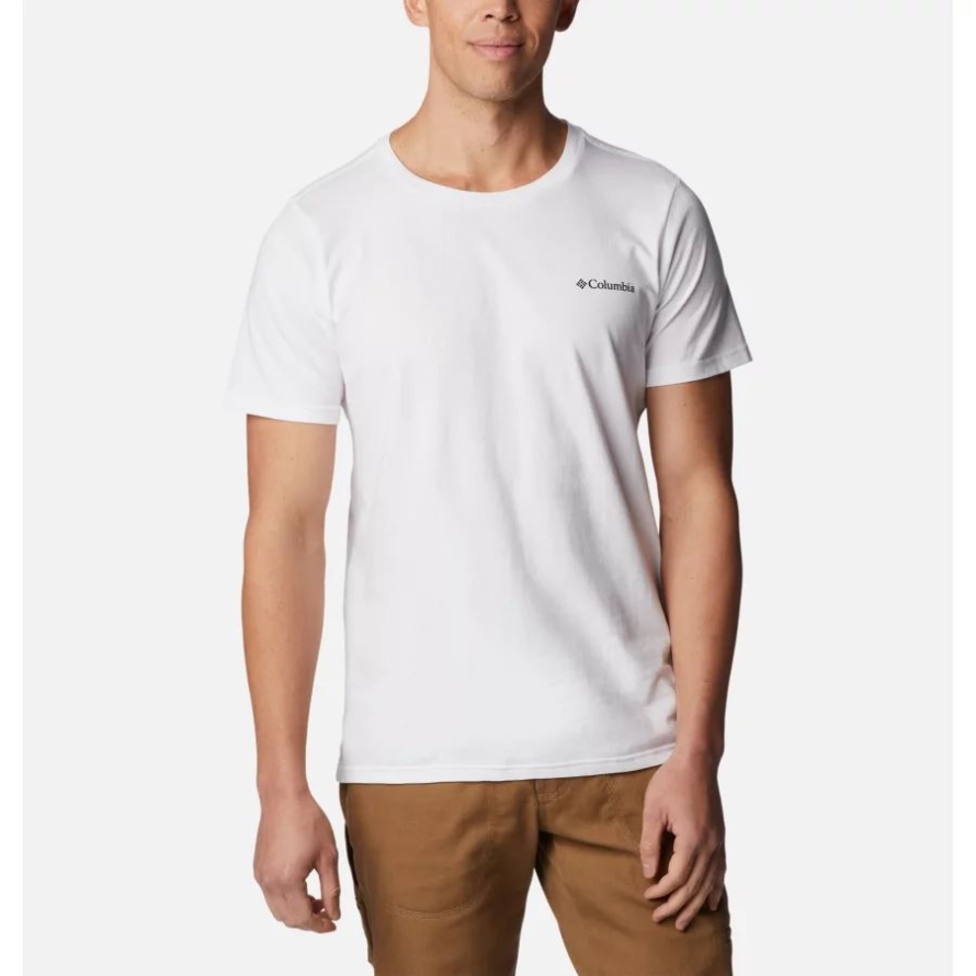 Columbia White/Foggy Haven Men's Rapid Ridge II Organic Cotton T-Shirt