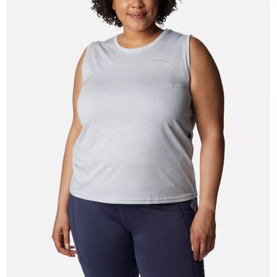 Columbia White Heather Women's Alpine Chill Zero Tank Plus Size