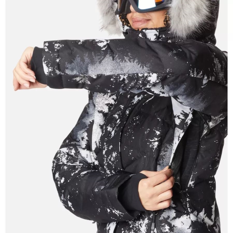 Columbia White Lookup Print Women's Lay D Down II Jacket
