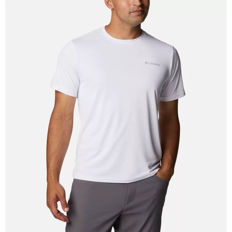 Columbia White Men's Columbia Hike Crew Short Sleeve Shirt