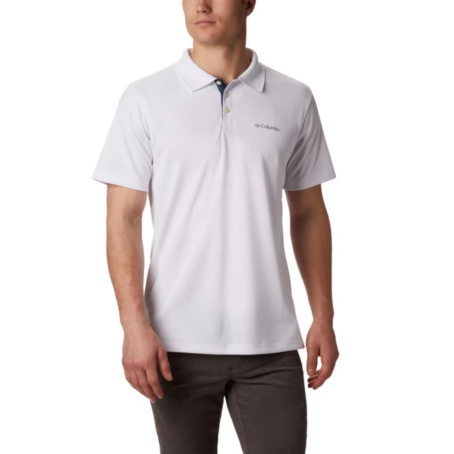 Columbia White Men's Utilizer Polo Shirt