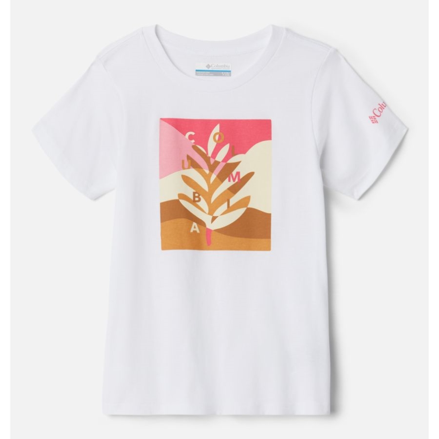 Columbia White Planted Hills Girl's Bessie Butte Organic Cotton Graphic T-Shirt