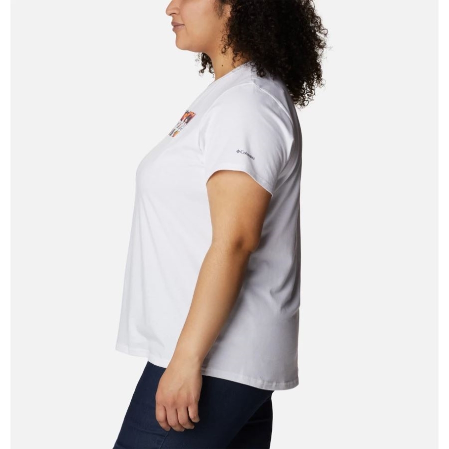 Columbia White/Typhoon Bloom Frame Women's Sun Trek Graphic T-Shirt Plus Size