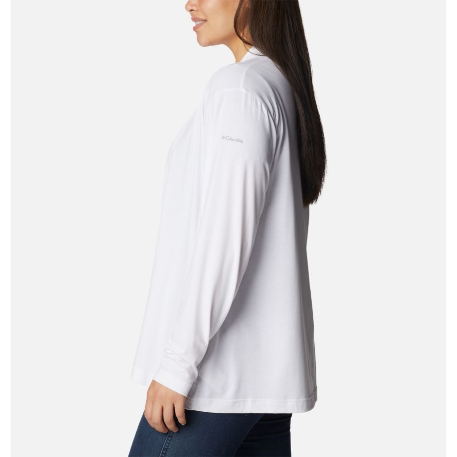 Columbia White Women's Anytime Knit Layering Long Sleeve Shirt