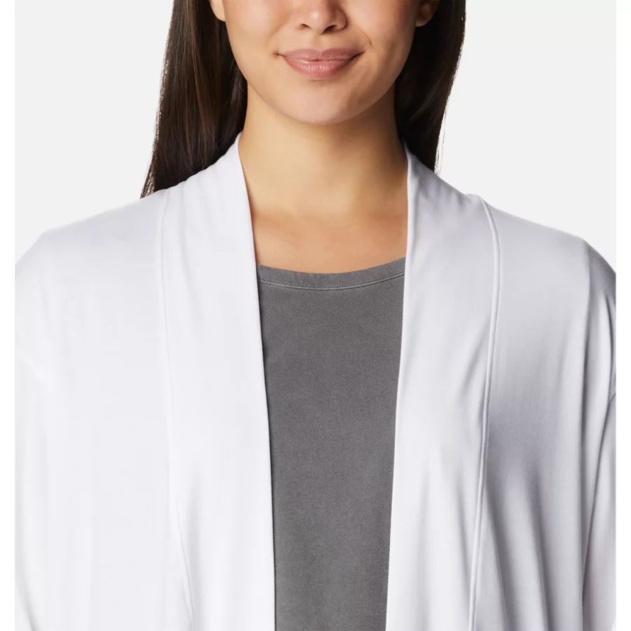 Columbia White Women's Anytime Knit Layering Long Sleeve Shirt