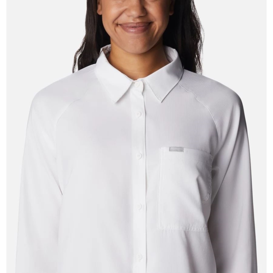 Columbia White Women's Anytime Lite Long Sleeve Shirt