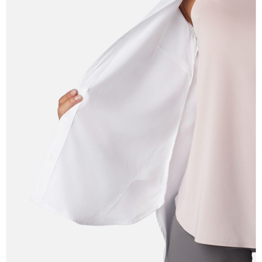 Columbia White Women's Anytime Lite Long Sleeve Shirt